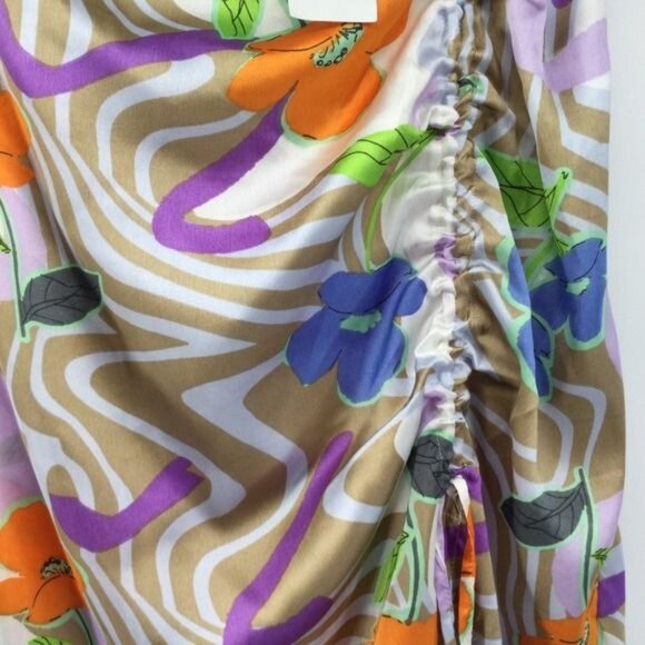 ASOS DESIGN Ruched Side Midi Skirt in Floral Swirl Print 8 NWT - Picture 4 of 8